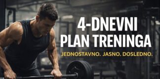 4-dnevni trening plan koji daje rezultate 4 dnevni plan treninga za mišićni rast grudi triceps leđa biceps noge ramena