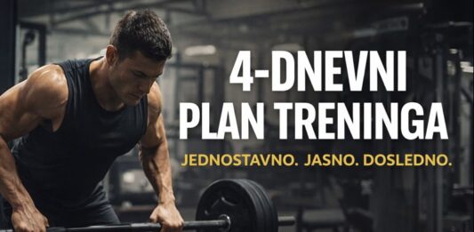 4 dnevni plan treninga za mišićni rast grudi triceps leđa biceps noge ramena