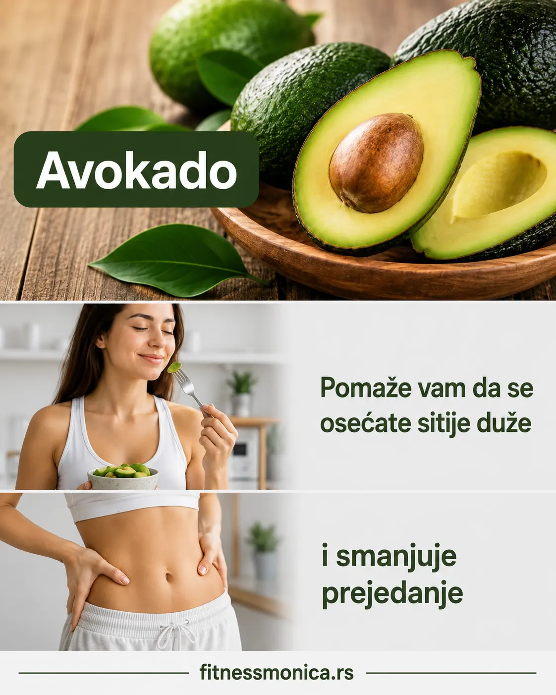 Avokado bogat zdravim mastima koje doprinose sitosti i kvalitetnijoj ishrani.