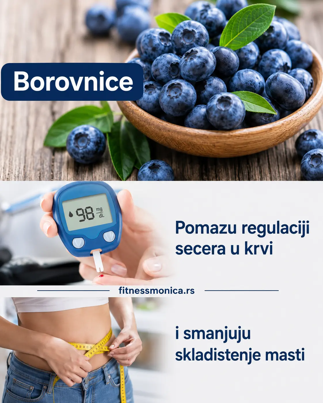 Borovnice kao deo zdrave ishrane za regulaciju šećera u krvi i bolju kontrolu apetita.