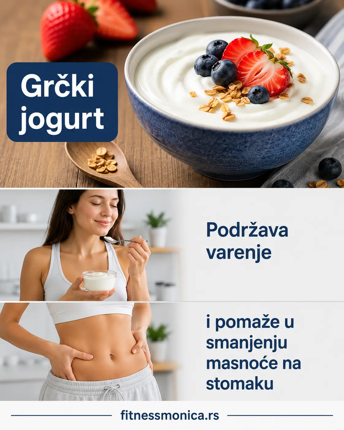 Grčki jogurt bogat proteinima kao praktičan obrok za mršavljenje i oporavak.