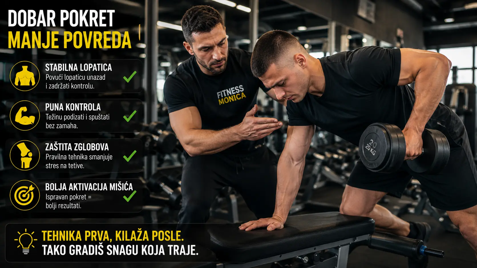 greške u treningu i pravilna kontrola pokreta za zaštitu tetiva