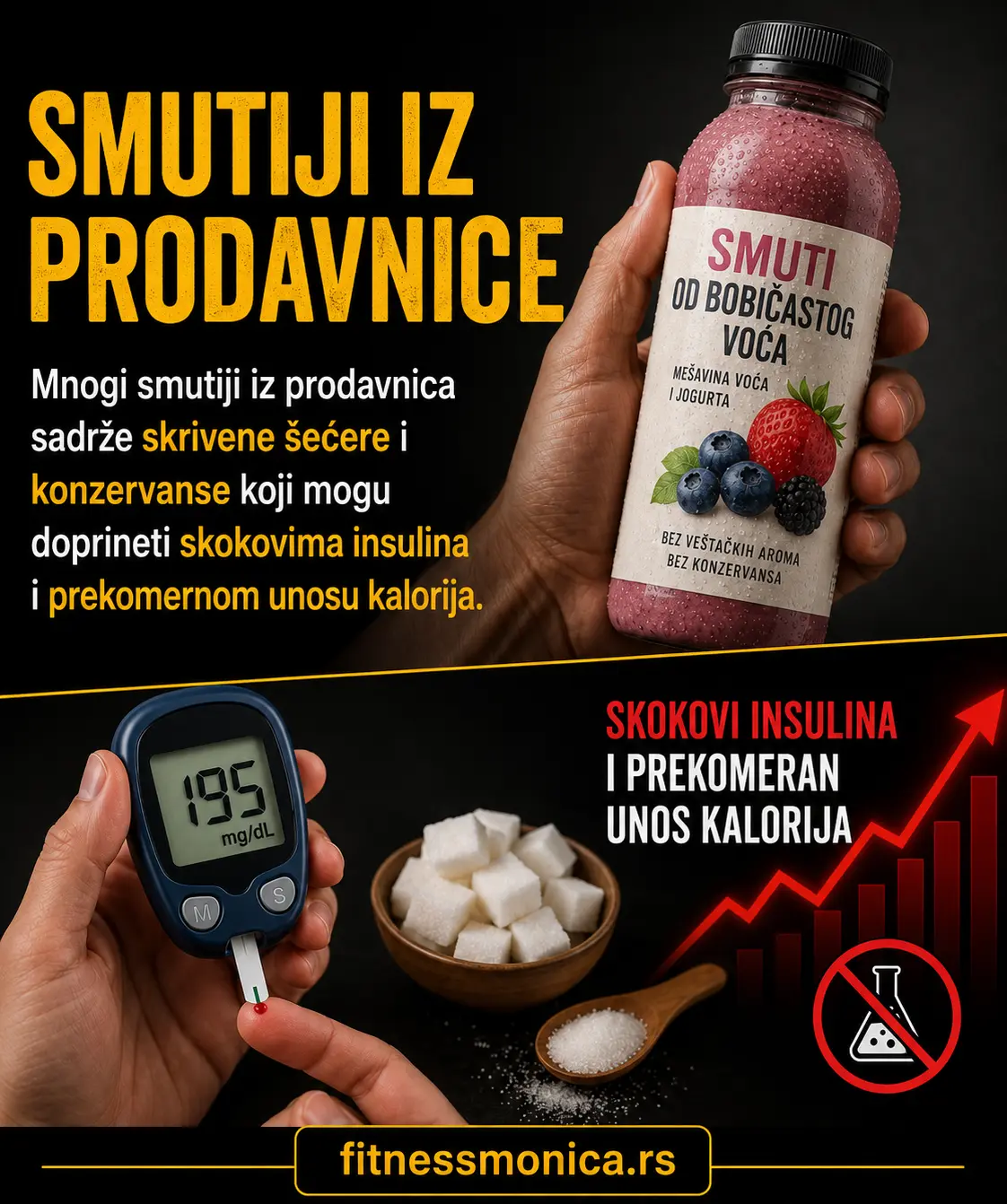 Kupovni smuti sa skrivenim šećerom, kalorijama i mogućim skokovima insulina