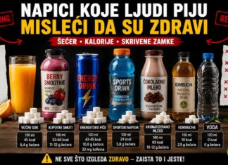 Napici koje ljudi piju misleći da su zdravi sa prikazom šećera i kalorija